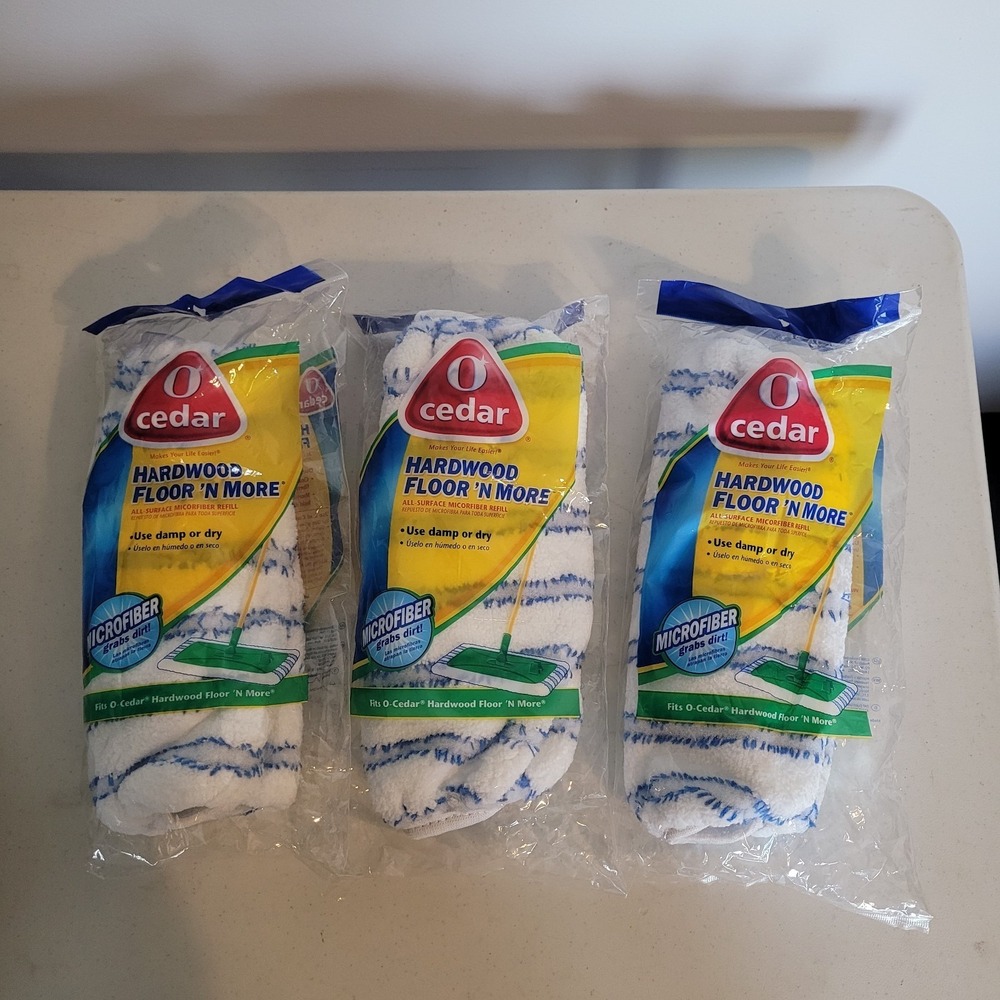 Lot Of 3 O-Cedar Floor 'N More Microfiber Hardwood Mop Refill 03980-34-141-274